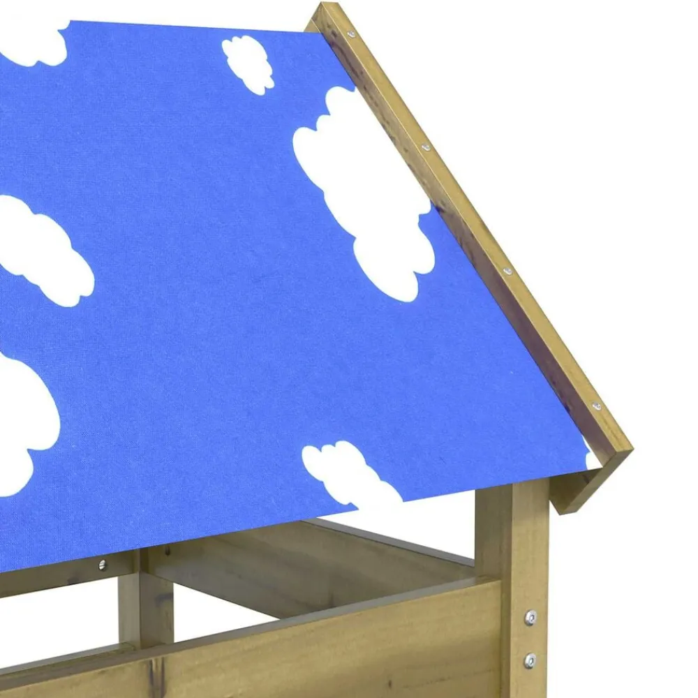 vidaXL Estructuras Para Juegos Al Aire Libre-Torre de Juego Marrón Madera Sólida Impregnada
