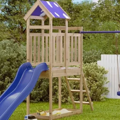 vidaXL Torre de Juego Marrón Madera Sólida Impregnada Online