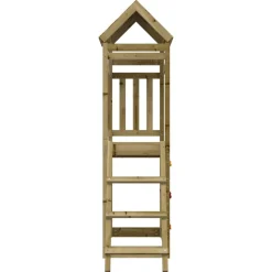 vidaXL Torre de Juego Marrón Madera Sólida Impregnada