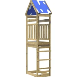 vidaXL Estructuras Para Juegos Al Aire Libre-Torre de Juego Marrón Madera Sólida Impregnada