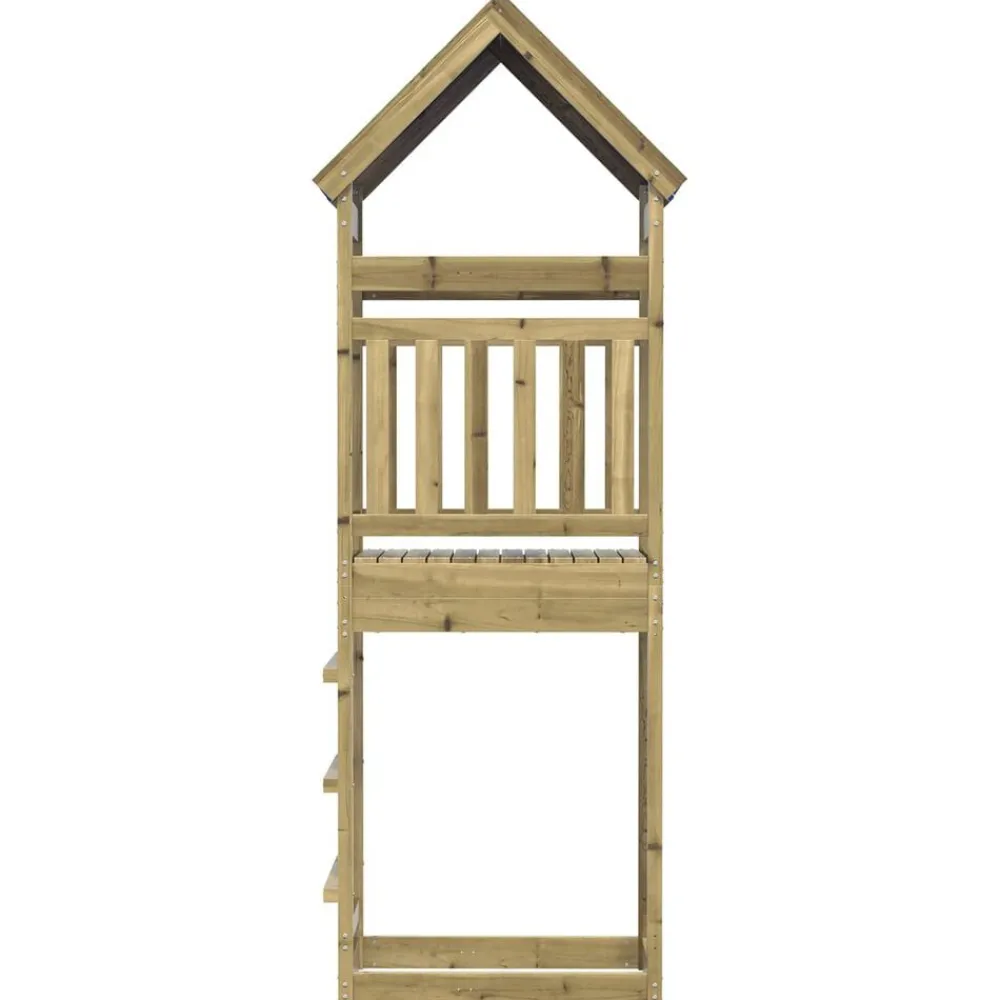 vidaXL Estructuras Para Juegos Al Aire Libre-Torre de Juego Marrón Madera Sólida Impregnada