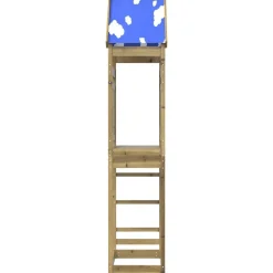 vidaXL Estructuras Para Juegos Al Aire Libre-Torre de Juego Marrón Madera Sólida Impregnada