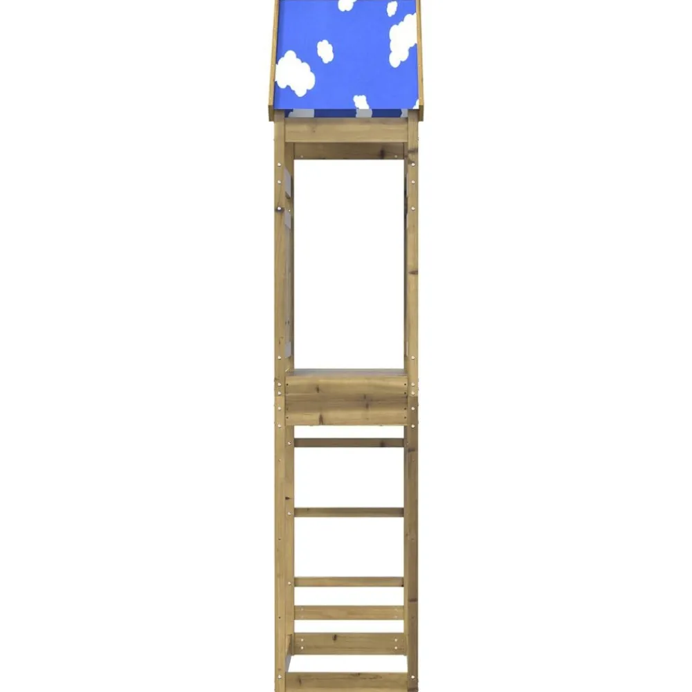 vidaXL Estructuras Para Juegos Al Aire Libre-Torre de Juego Marrón Madera Sólida Impregnada