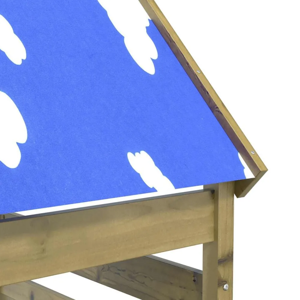 vidaXL Estructuras Para Juegos Al Aire Libre-Torre de Juego Marrón Madera Sólida Impregnada
