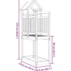 vidaXL Estructuras Para Juegos Al Aire Libre-Torre de Juego Marrón Madera de pino macizo