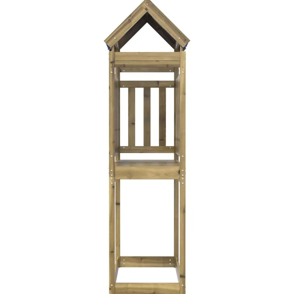 vidaXL Torre de Juego Marrón Madera Sólida Impregnada Sale