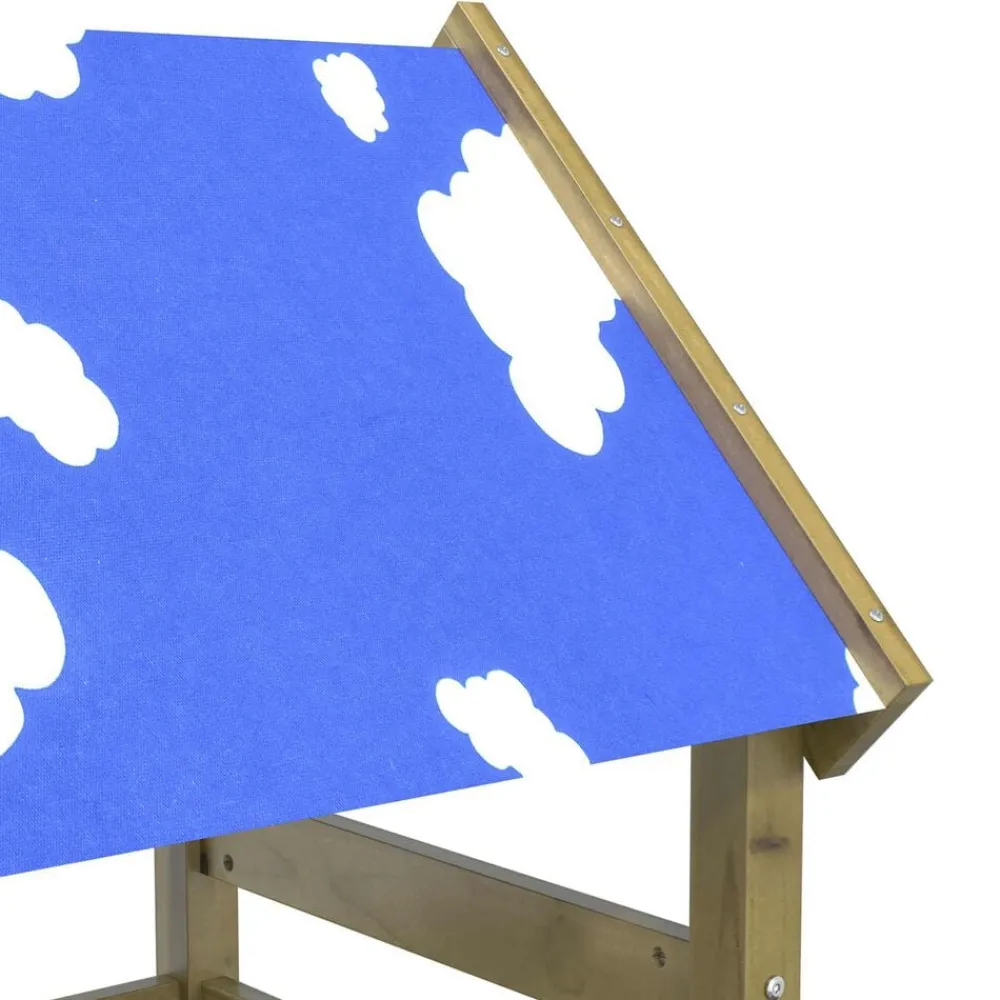 vidaXL Torre de Juego Marrón Madera Sólida Impregnada Sale