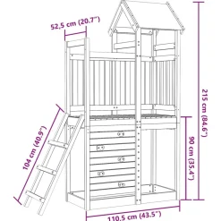 vidaXL Estructuras Para Juegos Al Aire Libre-Torre de Juego Marrón Madera Sólida de Douglas