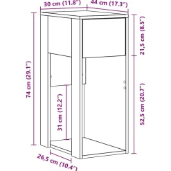 vidaXL Torre de ordenador con cajón 30x44x74 cm Negro Outlet