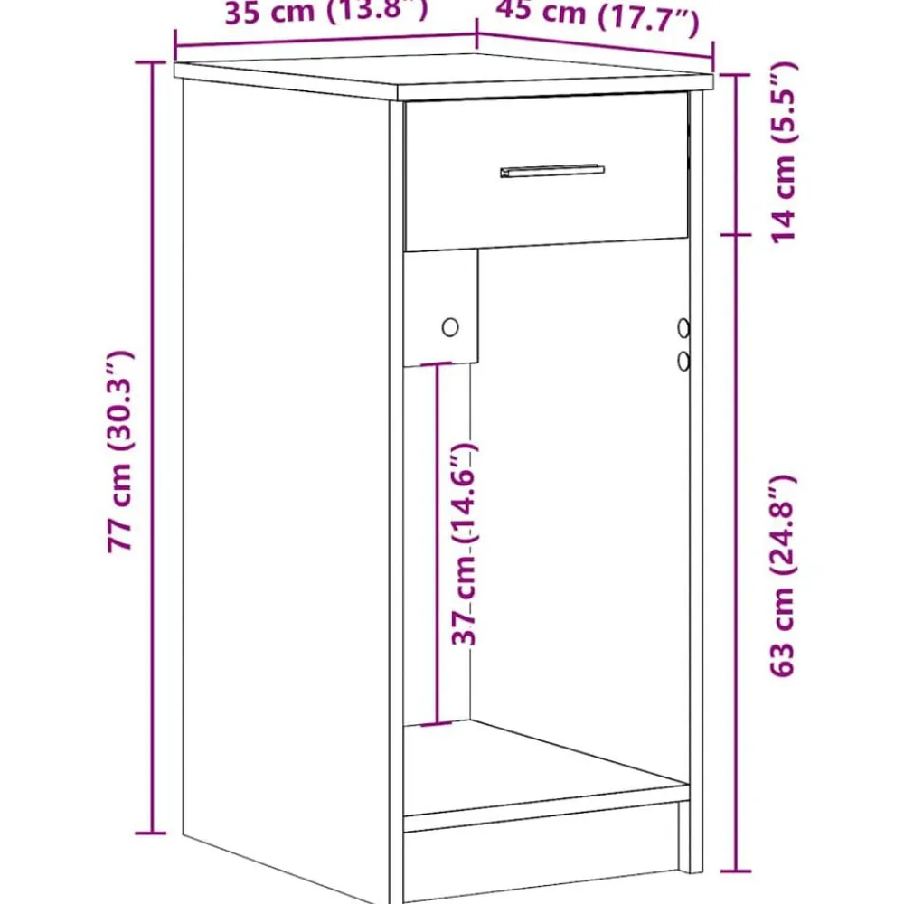 vidaXL Mobiliario De Oficina-Torre de ordenador con cajón 35x45x77 cm