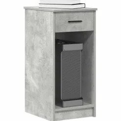vidaXL Torre de ordenador con cajón gris cemento 35x45x77 cm Gris hormig&oacute;n Online