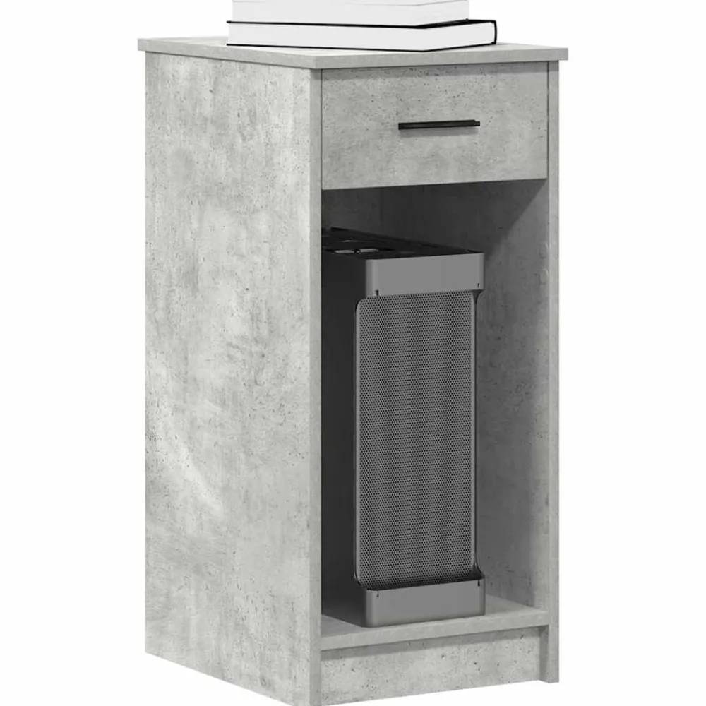 vidaXL Torre de ordenador con cajón gris cemento 35x45x77 cm Gris hormigón Online