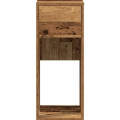 vidaXL Torre de ordenador con cajón madera vieja 30x44x74 cm Madera antigua Clearance