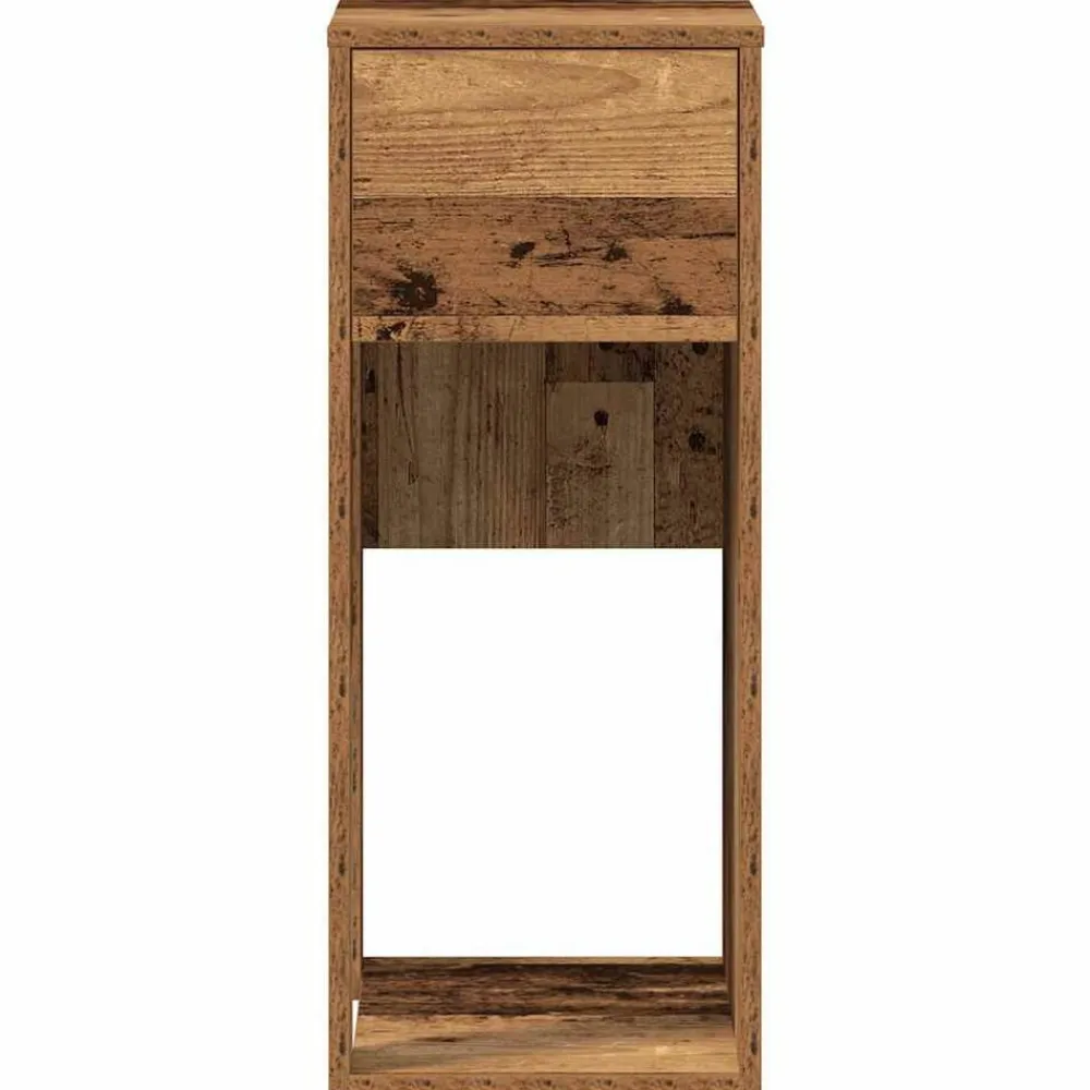 vidaXL Torre de ordenador con cajón madera vieja 30x44x74 cm Madera antigua Clearance