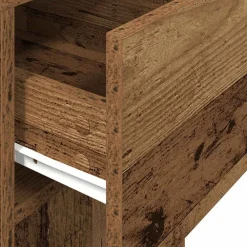 vidaXL Torre de ordenador con cajón madera vieja 30x44x74 cm Madera antigua Clearance