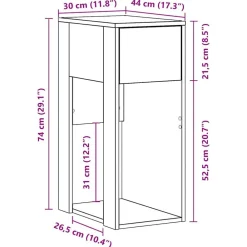 vidaXL Mobiliario De Oficina-Torre de ordenador con cajón 30x44x74 cm