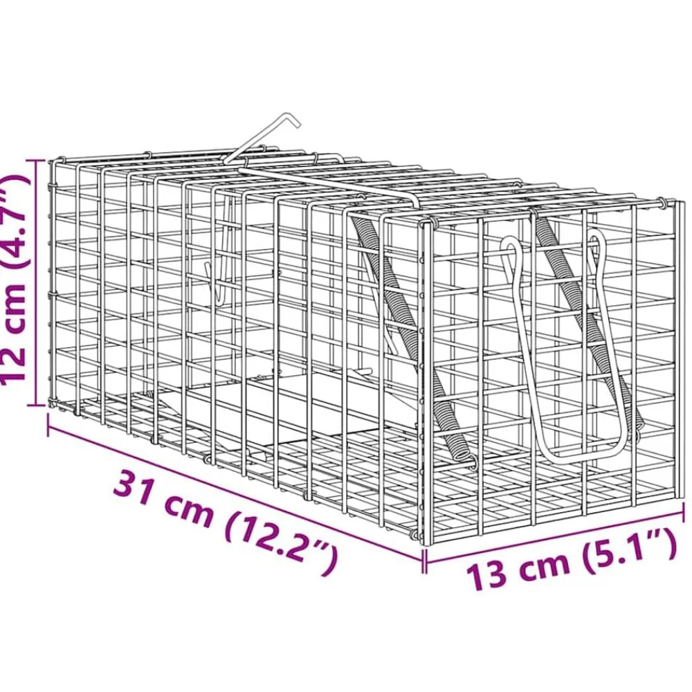 vidaXL Actividades Al Aire Libre-Trampa para Animales Antracita 31 x 13 x 12cm Acero