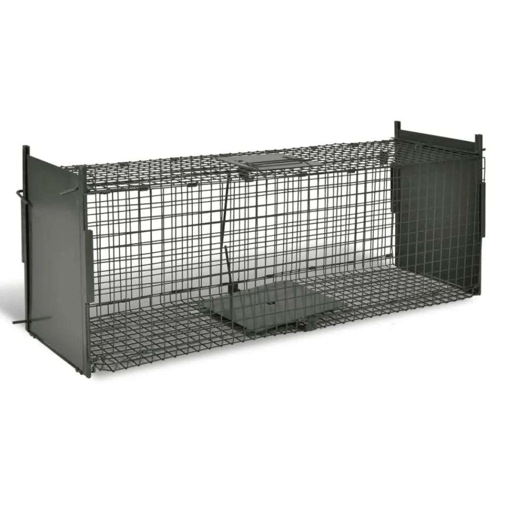 vidaXL Actividades Al Aire Libre-Trampa para animales vivos 2 puertas