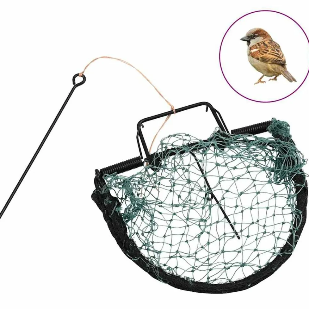 vidaXL Productos Del Hogar-Trampa para pájaros acero verde 20 cm