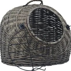 vidaXL Transportín para gatos sauce natural 45x35x35 cm Gris Online