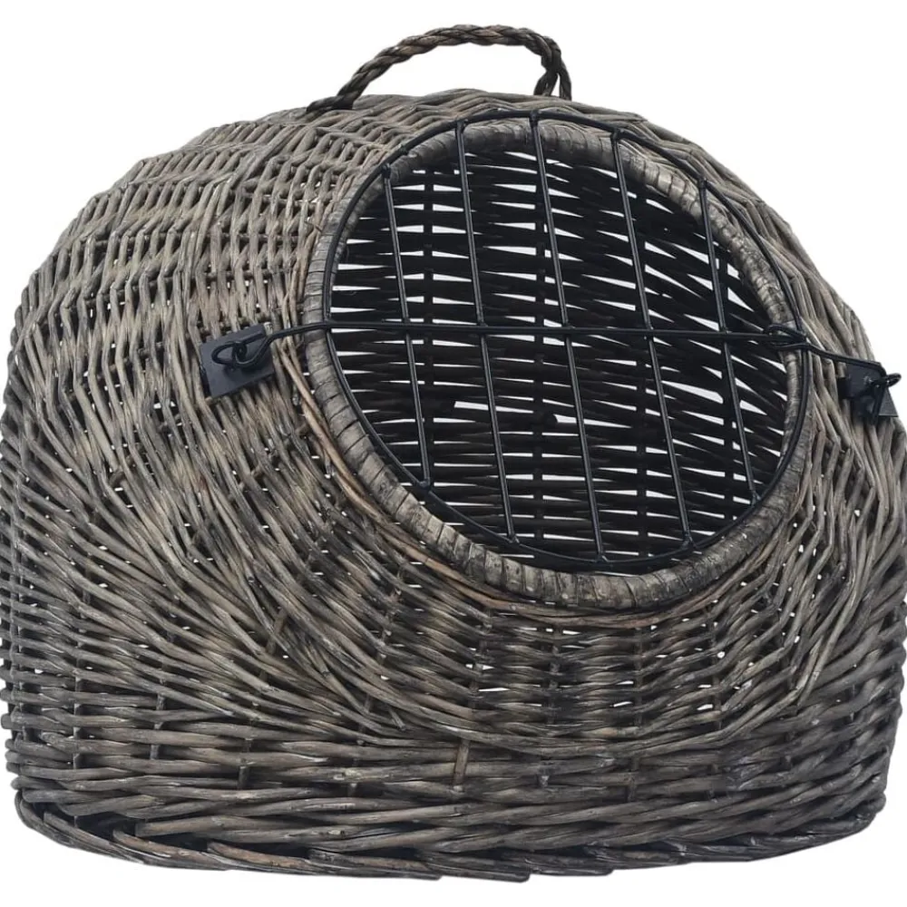 vidaXL Transportín para gatos sauce natural 45x35x35 cm Gris Online