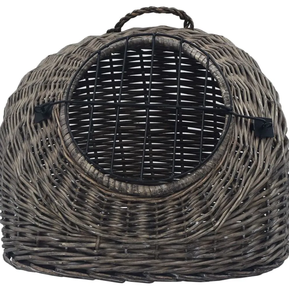 vidaXL Transportín para gatos sauce natural 45x35x35 cm Gris Online