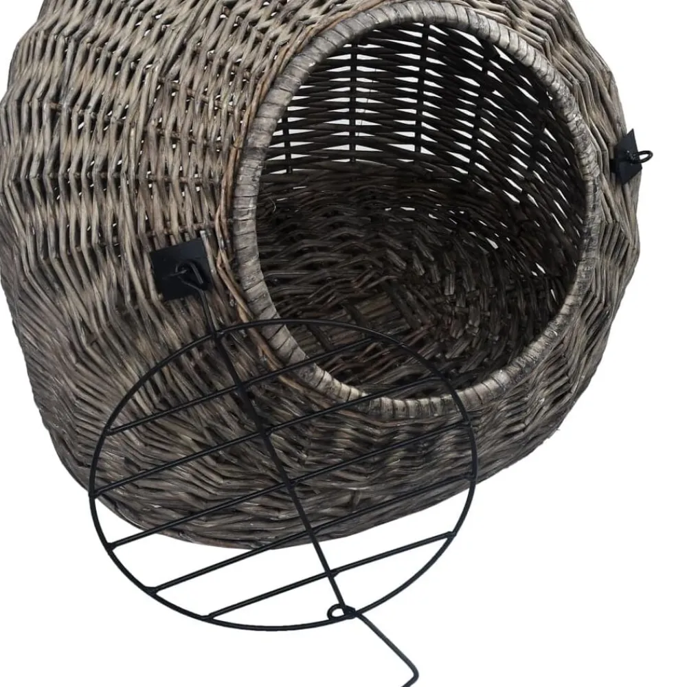 vidaXL Transportín para gatos sauce natural 45x35x35 cm Gris Online