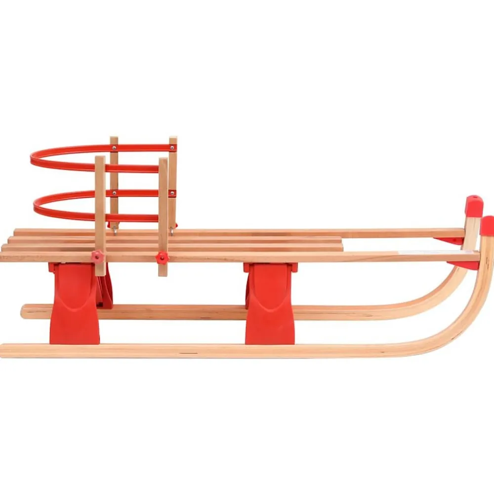 vidaXL Actividades Al Aire Libre-Trineo de nieve plegable con respaldo madera 119 cm