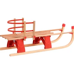 vidaXL Actividades Al Aire Libre-Trineo de nieve plegable con respaldo madera 119 cm