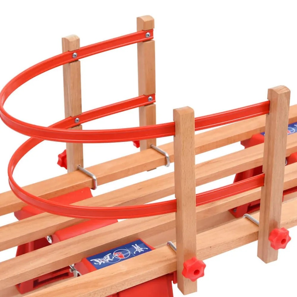 vidaXL Actividades Al Aire Libre-Trineo de nieve plegable con respaldo madera 119 cm