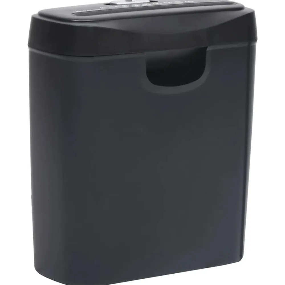 vidaXL Material De Oficina-Trituradora de papel cortadas en tiras 6 hojas negro