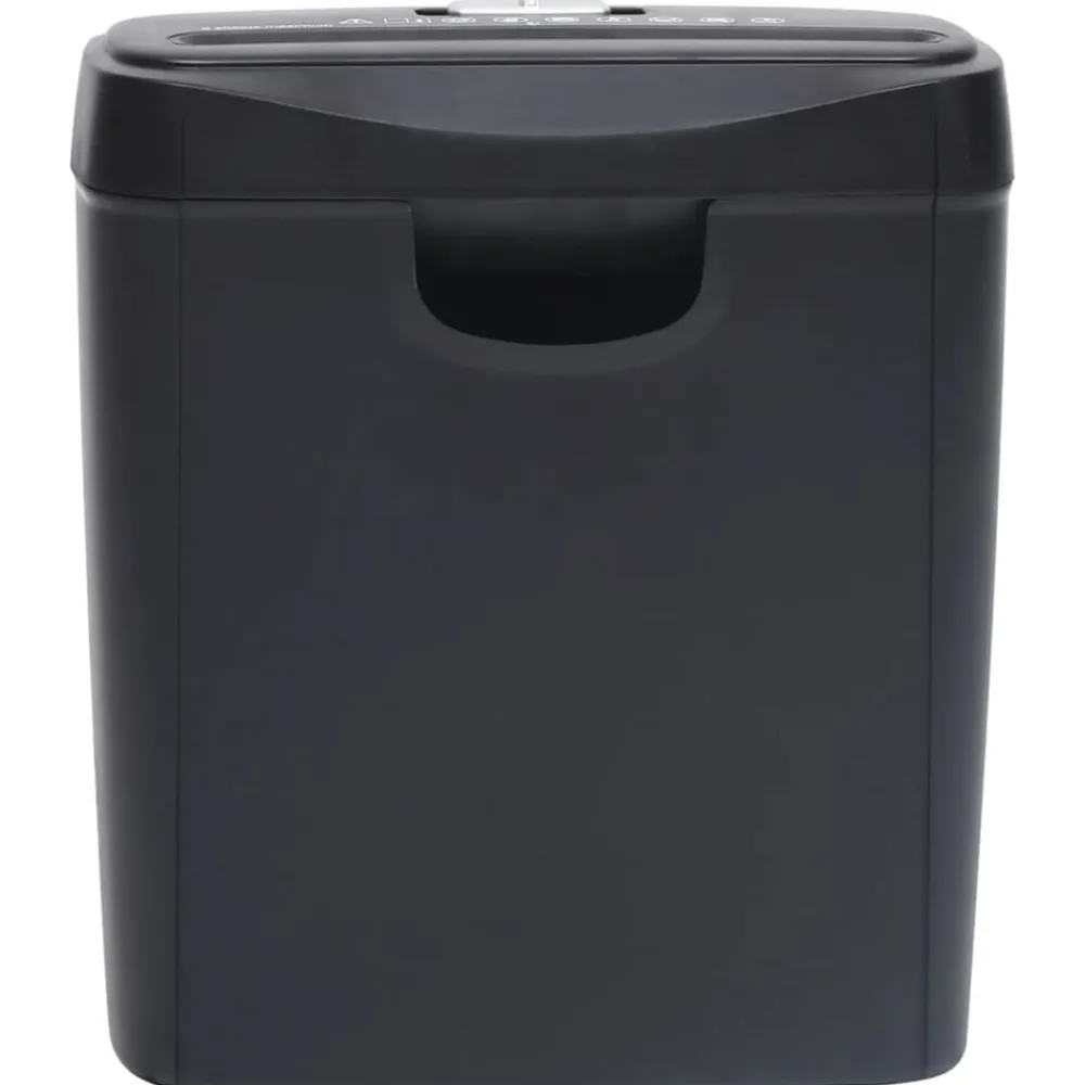 vidaXL Material De Oficina-Trituradora de papel cortadas en tiras 6 hojas negro