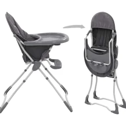 vidaXL Trona de bebé y blanco Gris Discount