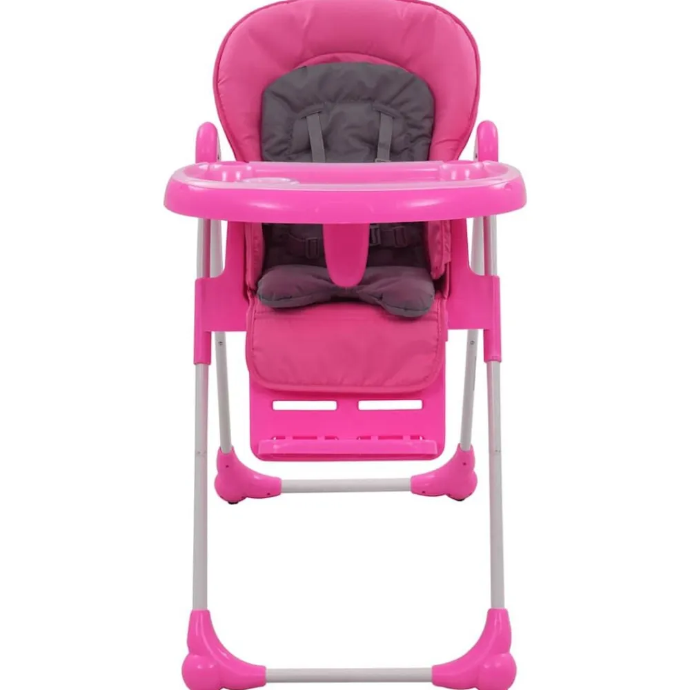 vidaXL Trona de bebé y gris Rosa New