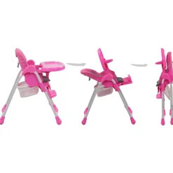 vidaXL Trona de bebé y gris Rosa New
