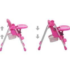 vidaXL Trona de bebé y gris Rosa New