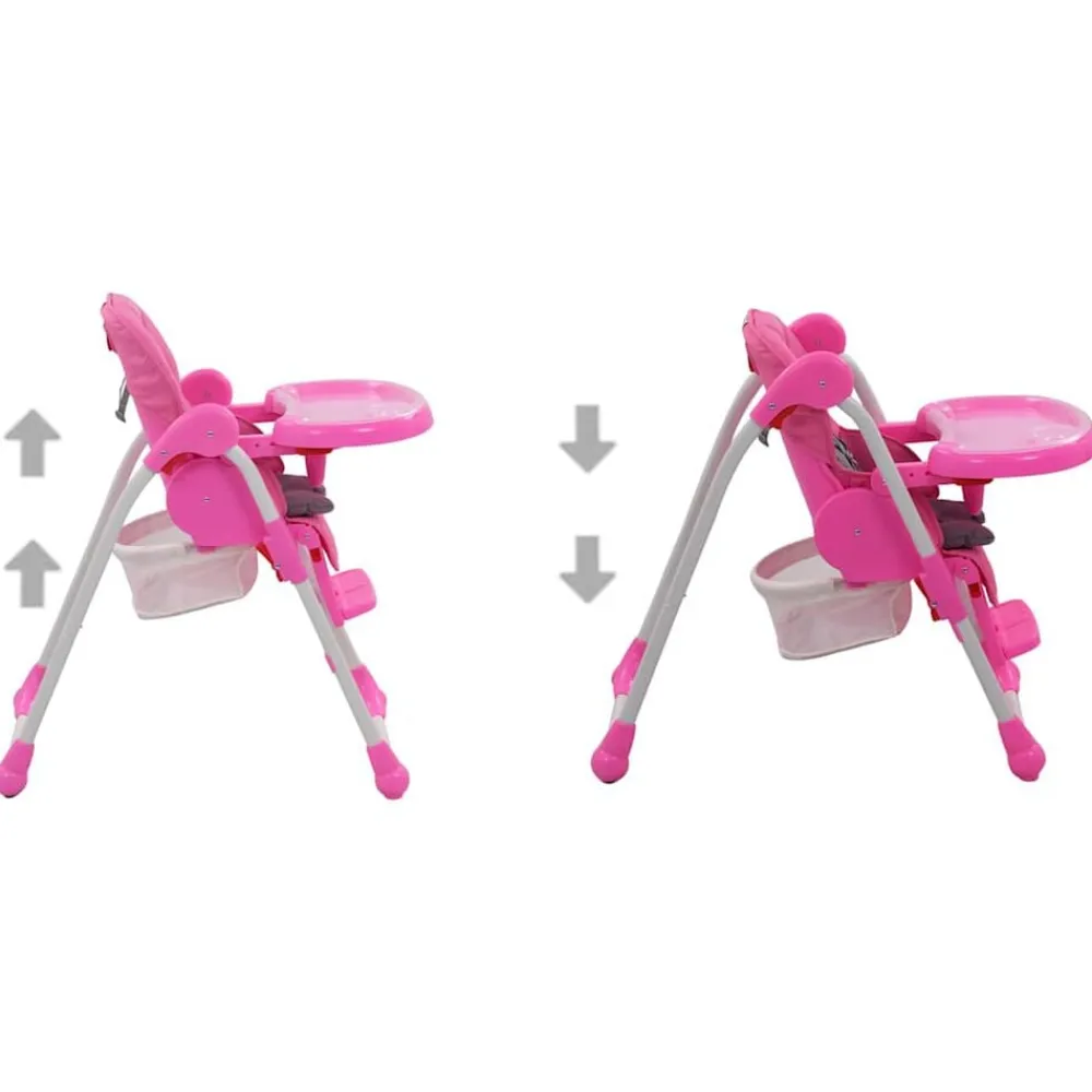 vidaXL Trona de bebé y gris Rosa New