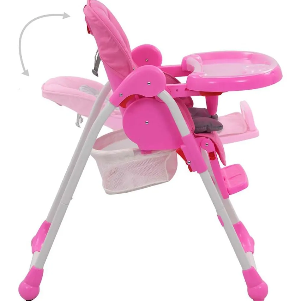 vidaXL Trona de bebé y gris Rosa New