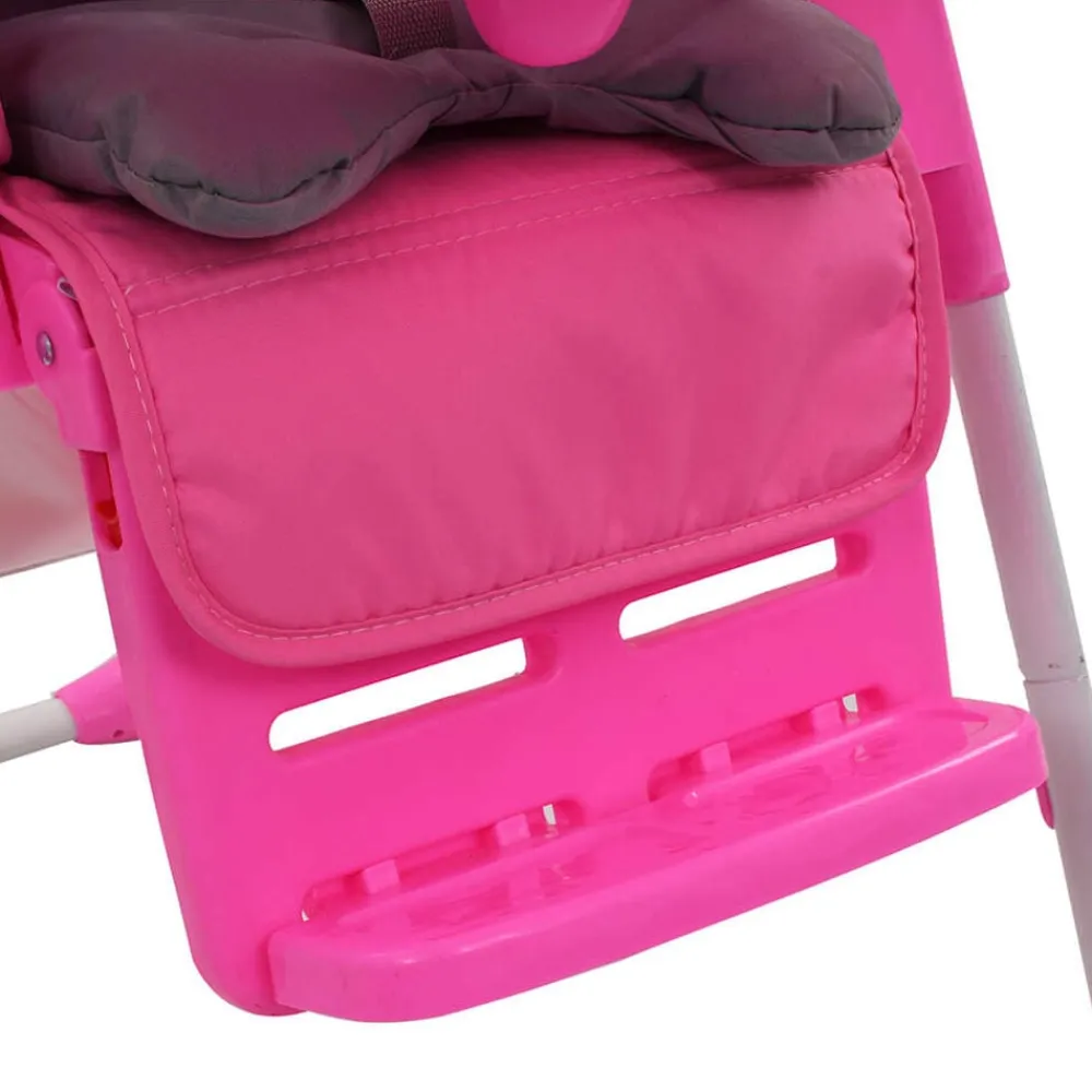 vidaXL Trona de bebé y gris Rosa New