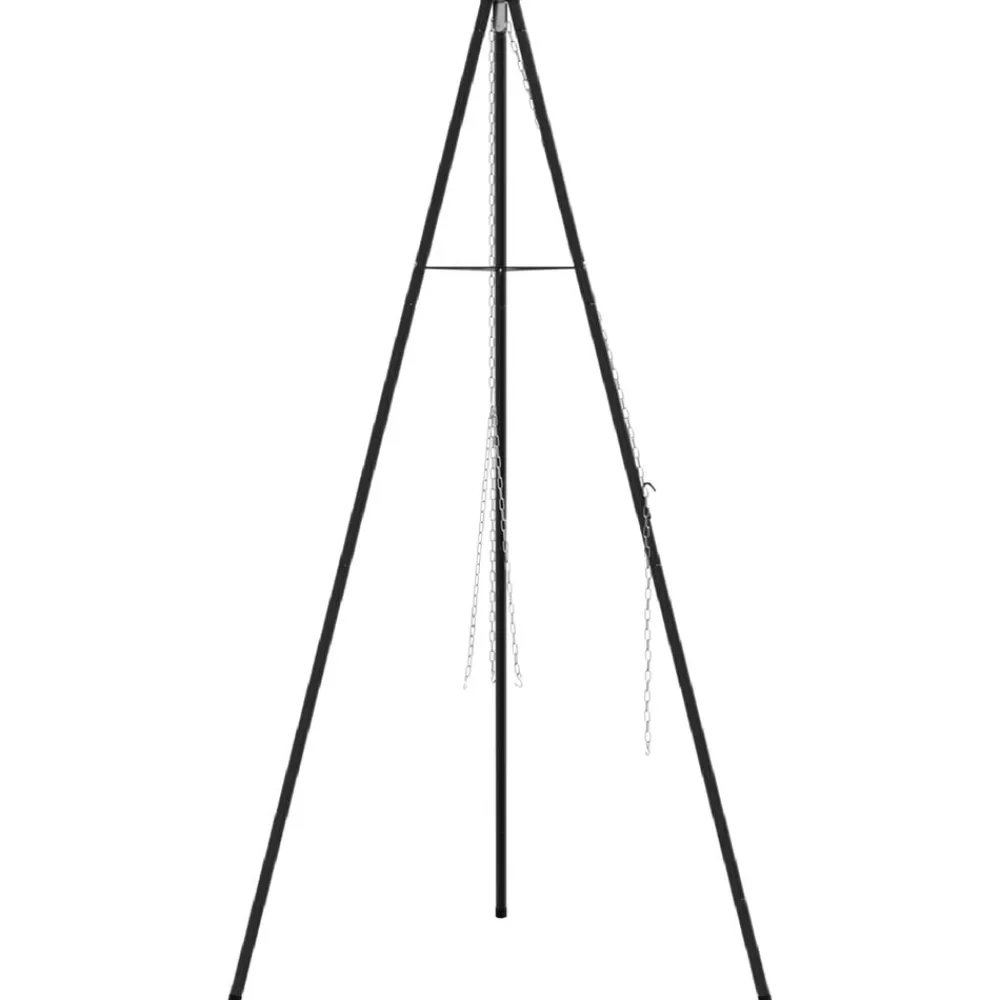 vidaXL Cocina Y Comedor-Trípode para Fogata Negro 92 x 92 x 151,5 cm Acero