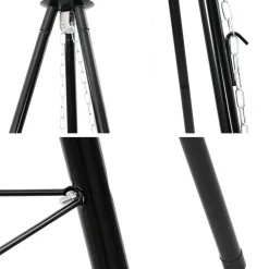 vidaXL Cocina Y Comedor-Trípode para Fogata Negro 92 x 92 x 151,5 cm Acero