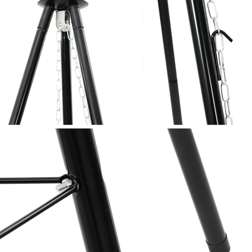 vidaXL Cocina Y Comedor-Trípode para Fogata Negro 92 x 92 x 151,5 cm Acero