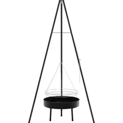 vidaXL Trípode para Fogata 3 pcs Negro Acero Online