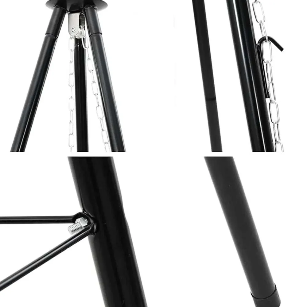 vidaXL Trípode para Fogata 3 pcs Negro Acero Online