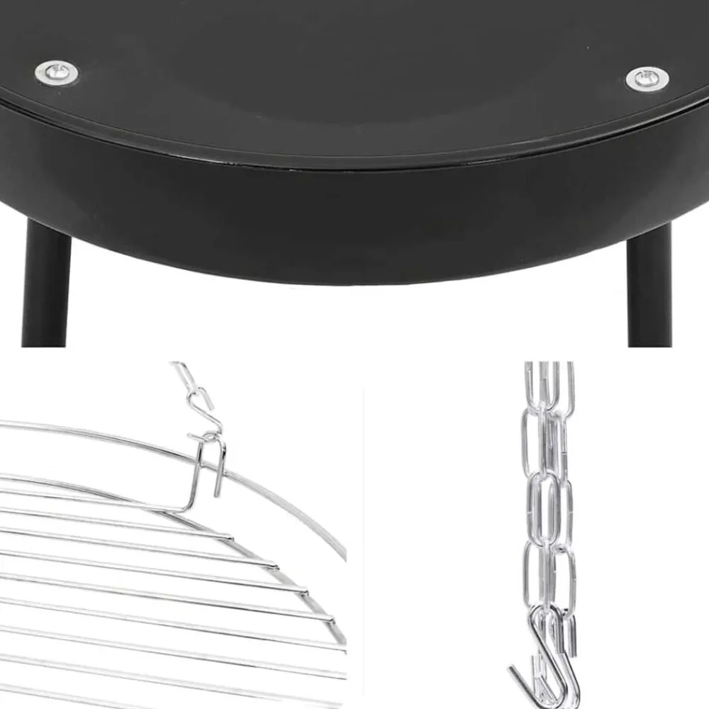 vidaXL Trípode para Fogata 3 pcs Negro Acero Online