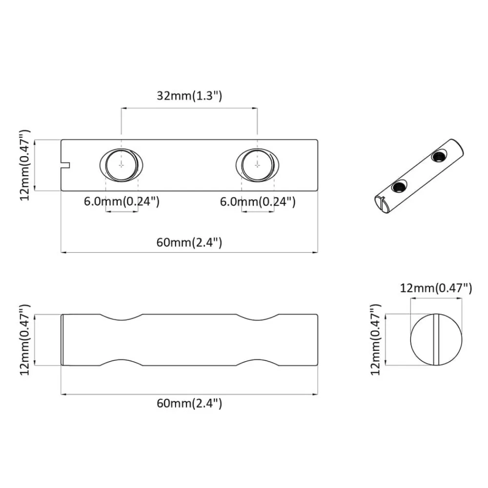 vidaXL Accesorios De Bricolaje-Tuerca 2 pcs Recubierto de zinc 60 x 12 mm Hierro