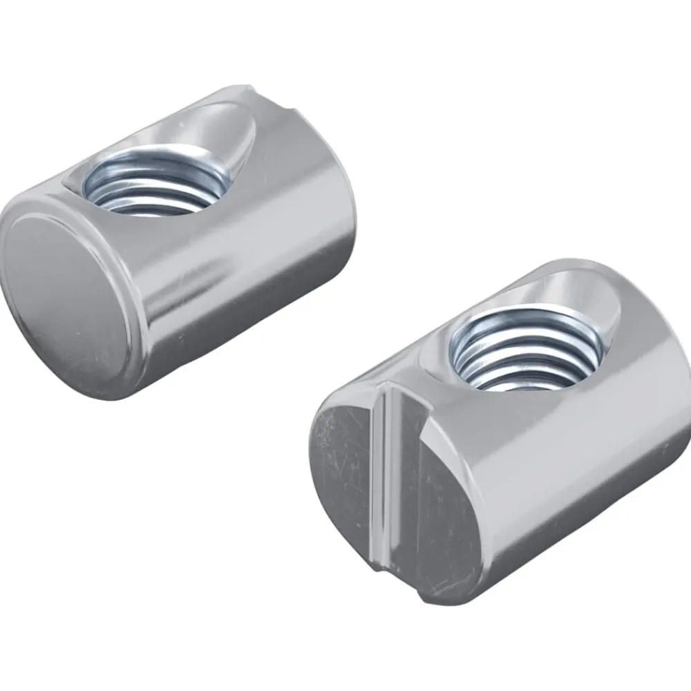 vidaXL Accesorios De Bricolaje-Tuerca de Barril 2 pcs Plateado M6 x 13 mm Hierro