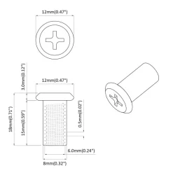 vidaXL Accesorios De Bricolaje-Tuerca de Bloqueo 2 pcs Plateado M6 x 15 mm Acero