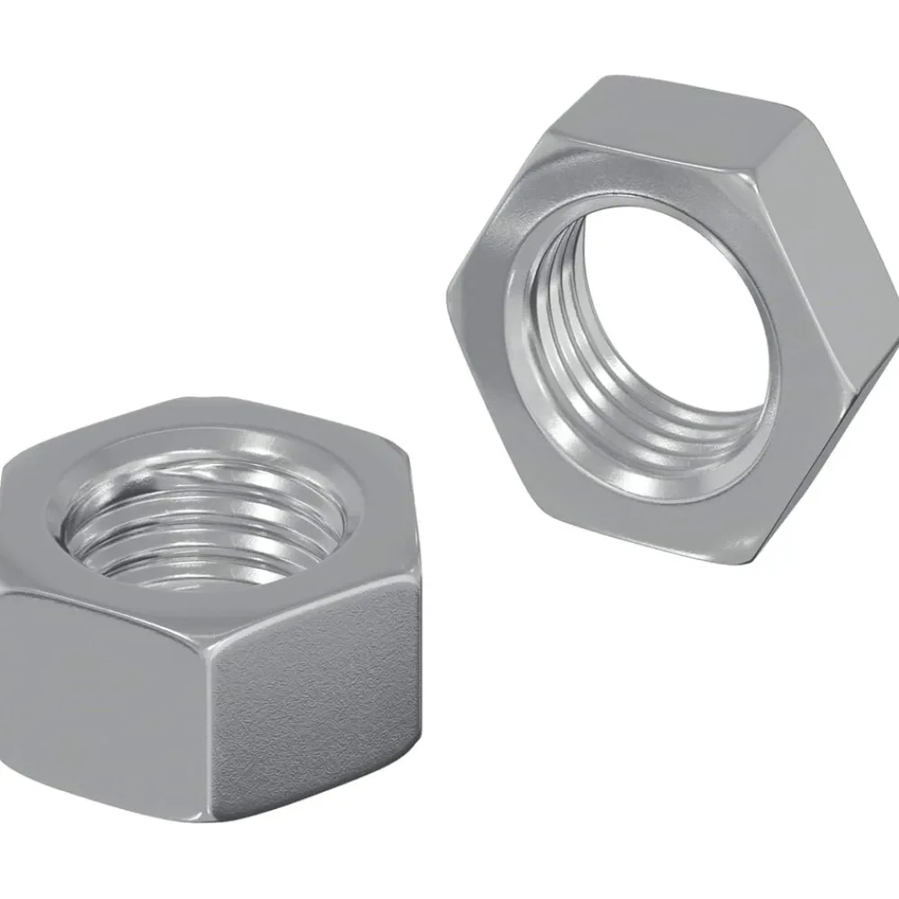 vidaXL Accesorios De Bricolaje-Tuerca Hexagonal 2 pcs Plateado M6 Metal