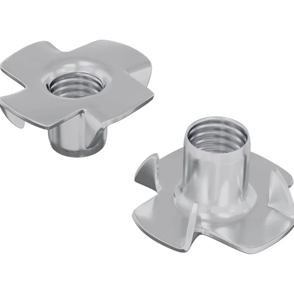 vidaXL Tuerca T dentada 2 pcs Plateado M6 mm Acero Hot